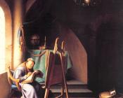 Man Writing by an Easel - 格里特·道